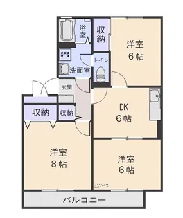 ハイカムール高市【2階】の間取り
