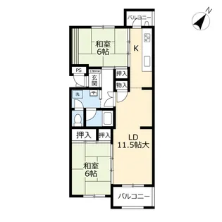 URもりつね【4階】の間取り