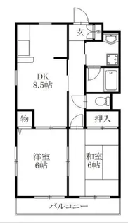 プラムハイツII【2階】の間取り
