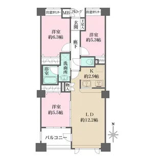 アボリアスコート笹塚ウエスト【7階】の間取り
