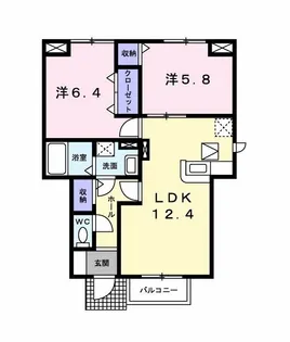 ユニメゾン葛原B【1階】の間取り