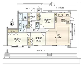 パーク・ホームズ船橋夏見弐番館【6階】の間取り