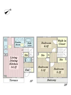 グリシーヌ ヴィラIIIの間取り