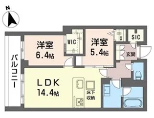 フォレ フルーリー【1階】の間取り
