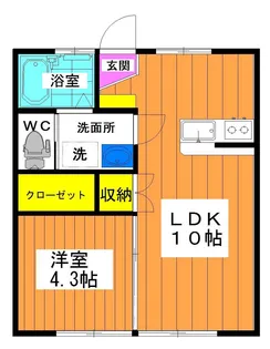 高橋コーポ【1階】の間取り