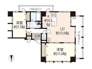 ハウスバンフリート宇品西参番館【9階】の間取り