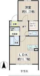 アジュールハイム【1階】の間取り