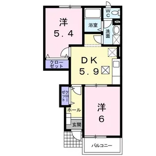 アーバンクレスト伏見A【1階】の間取り