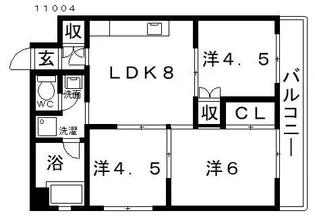 ハイデンス小山【4階】の間取り