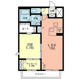 アルンディナリアA【1階】の間取り