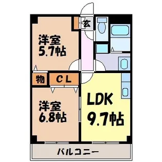 シーズンコート池下【1階】の間取り