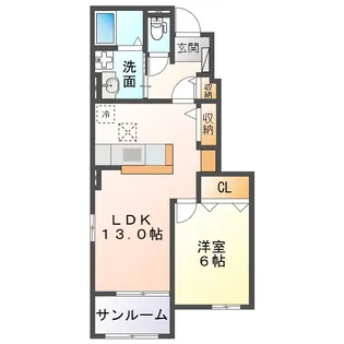 サニーハイツSEINAI IV【1階】の間取り