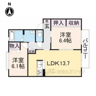 サンハイツ旭B【2階】の間取り