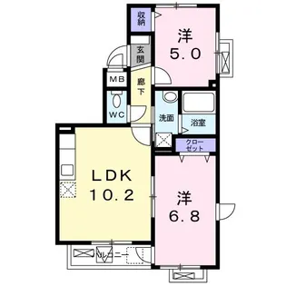 ポルト ボヌール【4階】の間取り