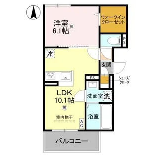 GRAMM西衣手町【2階】の間取り
