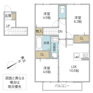 Grand Rise Tsukuba E棟【2階】の間取り