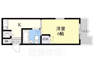 ジョイフル寝屋川【3階】の間取り