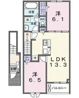 セレーノ・デル・ソーレI【2階】の間取り