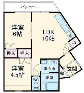 都賀壱番館【1階】の間取り