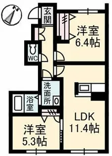 シャーメゾン柞原【1階】の間取り