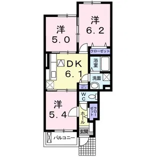 クレールハウス・シュシュ【1階】の間取り