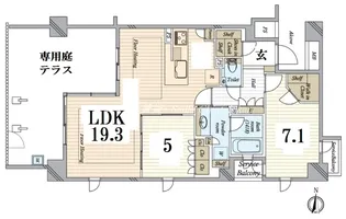 京都府京都市中京区三条町【マンション】の間取り