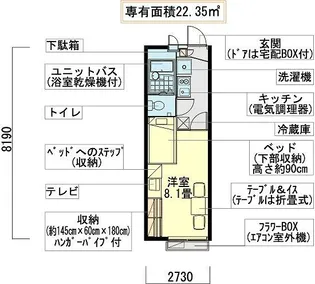 レオパレスサンヒルズII【2階】の間取り