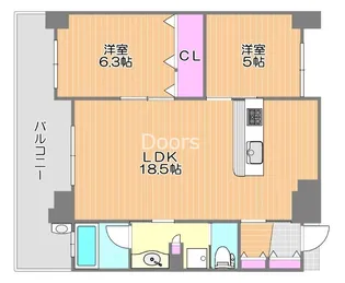 岡山県岡山市中区西川原【マンション】の間取り