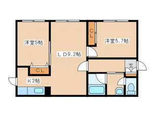パルコ白石【1階】の間取り