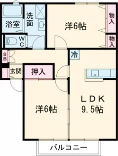 2LDKの間取り画像