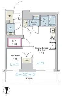 Brillia ist 池尻大橋【2階】の間取り