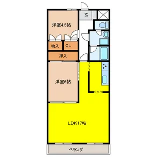 岐阜県岐阜市宇佐2【マンション】の間取り