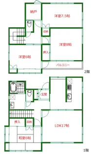 東京都練馬区立野町【一戸建】の間取り