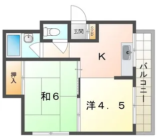 ハイデンス石津【1階】の間取り
