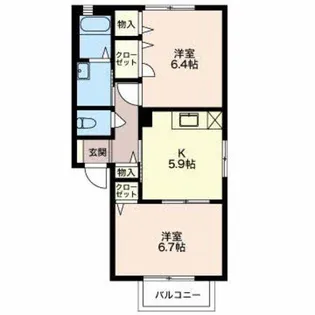 グリーンパレスB【1階】の間取り