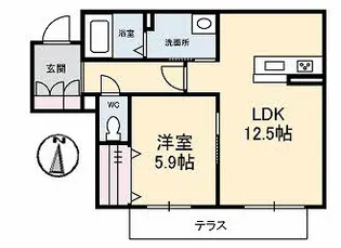 プリティーウーマン【1階】の間取り