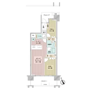 プラウド二子玉川【2階】の間取り