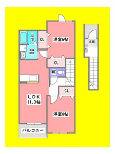 広島県東広島市西条町寺家【アパート】の間取り