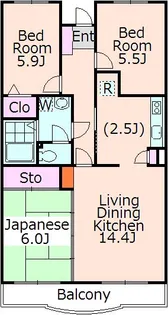 ハビテーション向丘【4階】の間取り