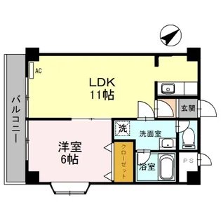 ジュネス堅田【4階】の間取り