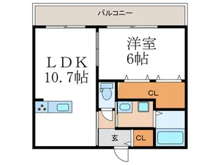 カーサ・フェリーチェ長岡京【1階】の間取り