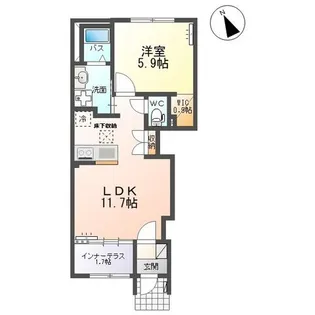 クレストコートII【1階】の間取り