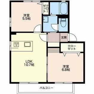 ドミール志太A【2階】の間取り