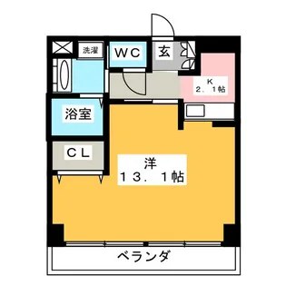 プレミアムキャッスル鶴舞【9階】の間取り