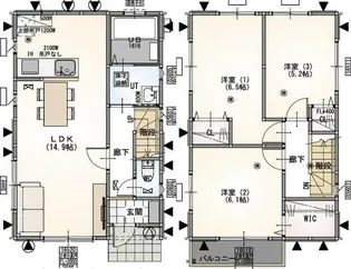 埼玉県鶴ヶ島市大字中新田【一戸建】の間取り