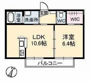 ローズ・パール A棟【2階】の間取り