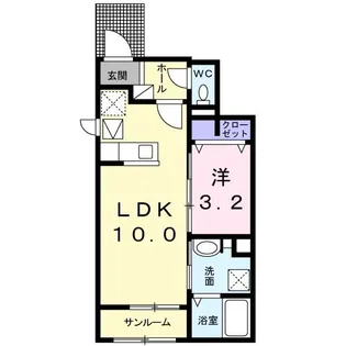 1LDKの間取り画像