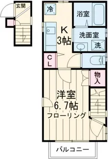 クレスト【3階】の間取り