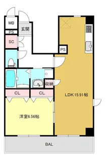 シニア限定 Rakuju Residence 大倉山【6階】の間取り