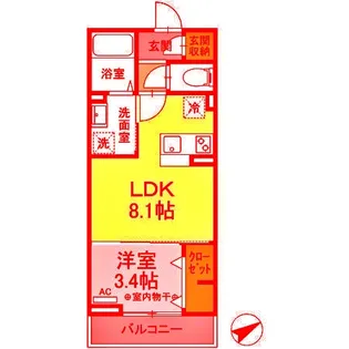 グラディーヴォレ【3階】の間取り